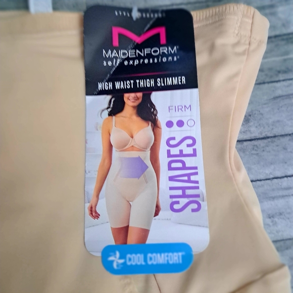 Maidenform Self Expressions Women's High Waist Thigh Slimmer Shapewear Beige SzM - Picture 11 of 12